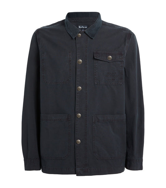 BARBOUR COTTON GRINDLE OVERSHIRT IN NAVY