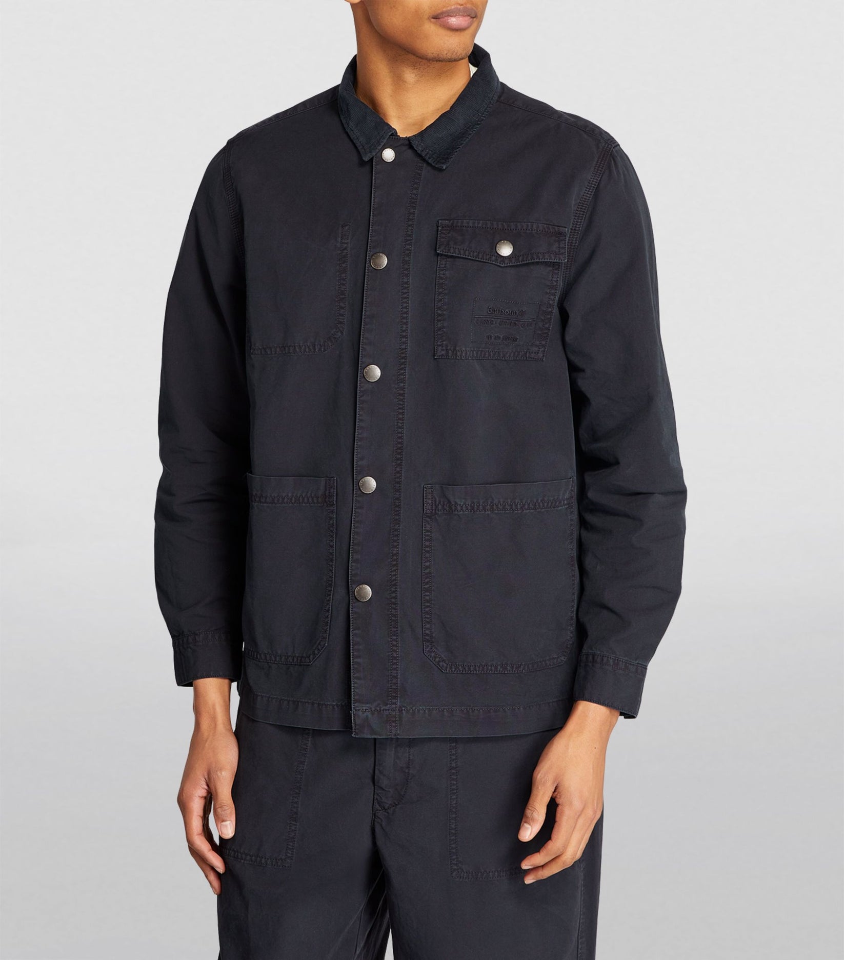 BARBOUR COTTON GRINDLE OVERSHIRT IN NAVY in NAVY — view 3