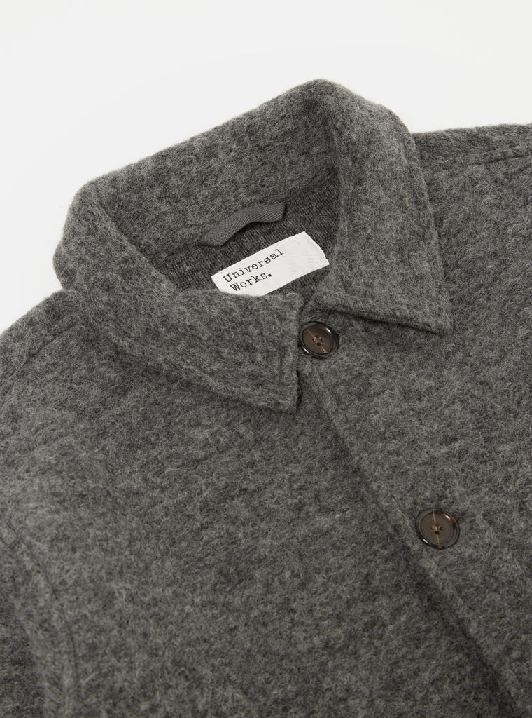 UNIVERSAL WORKS FIELD JACKET IN GRAY MARL WOOL FLEECE in GRAY MARL WOOL FLEECE — view 3