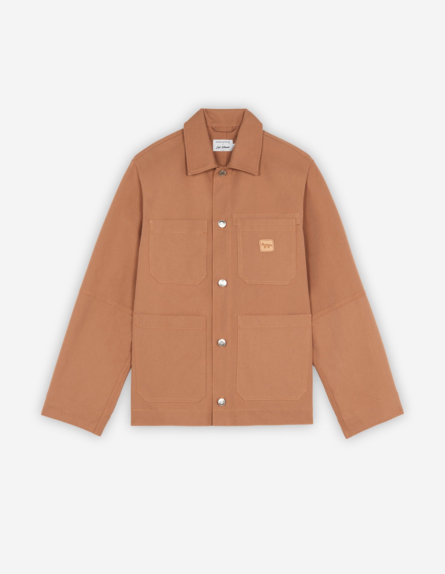 MAISON KITSUNÉ CAFE WORKWEAR JACKET IN CAPPUCCINO | Thred Men's ...
