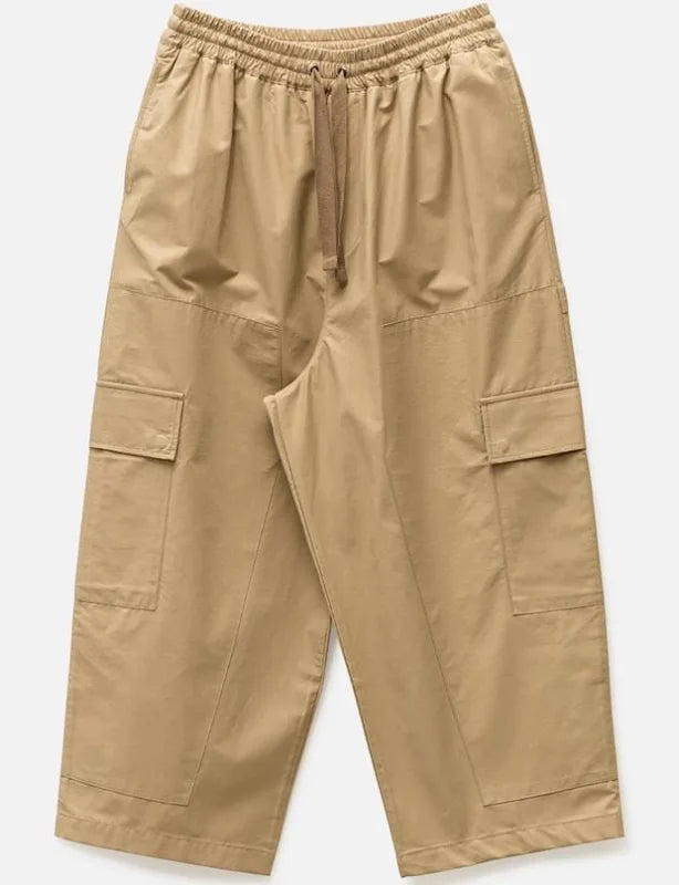 MAISON KITSUNÉ DRAWSTRING TROUSERS IN BEIGE