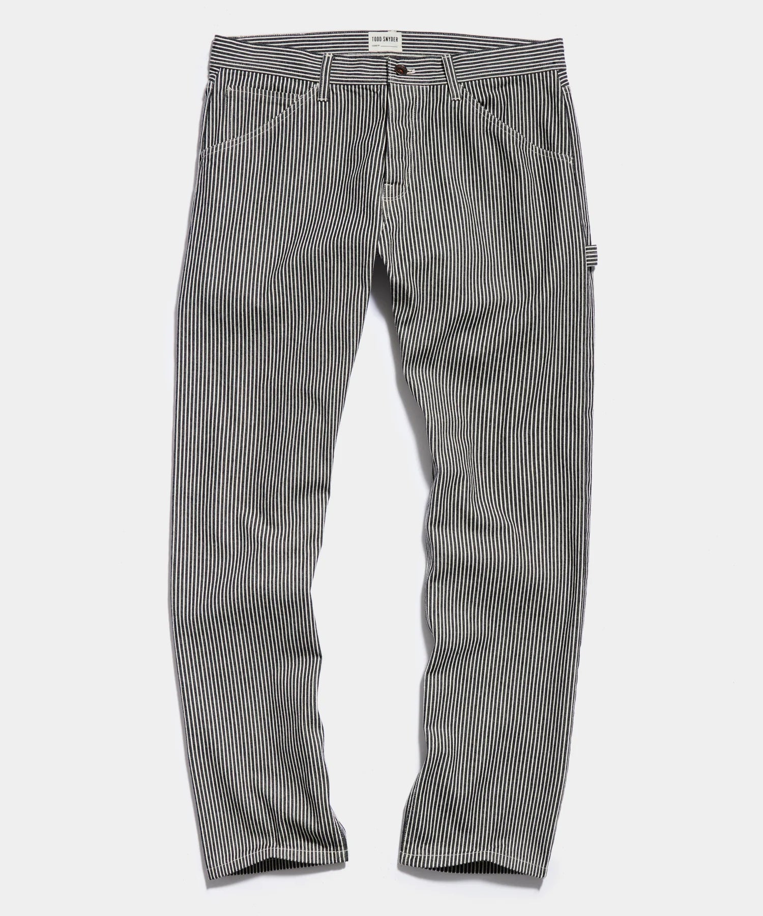 TODD SNYDER WELDER PANT IN BROWN RAILROAD STRIPE in BROWN RAILROAD STRIPE — main product view