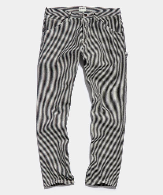 TODD SNYDER WELDER PANT IN BROWN RAILROAD STRIPE