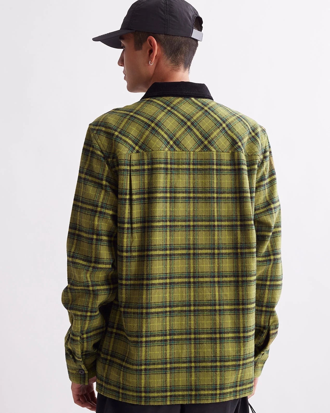 SATURDAYS NYC RYAN ZIP FRONT FLANNEL SHIRT IN MAYFLY