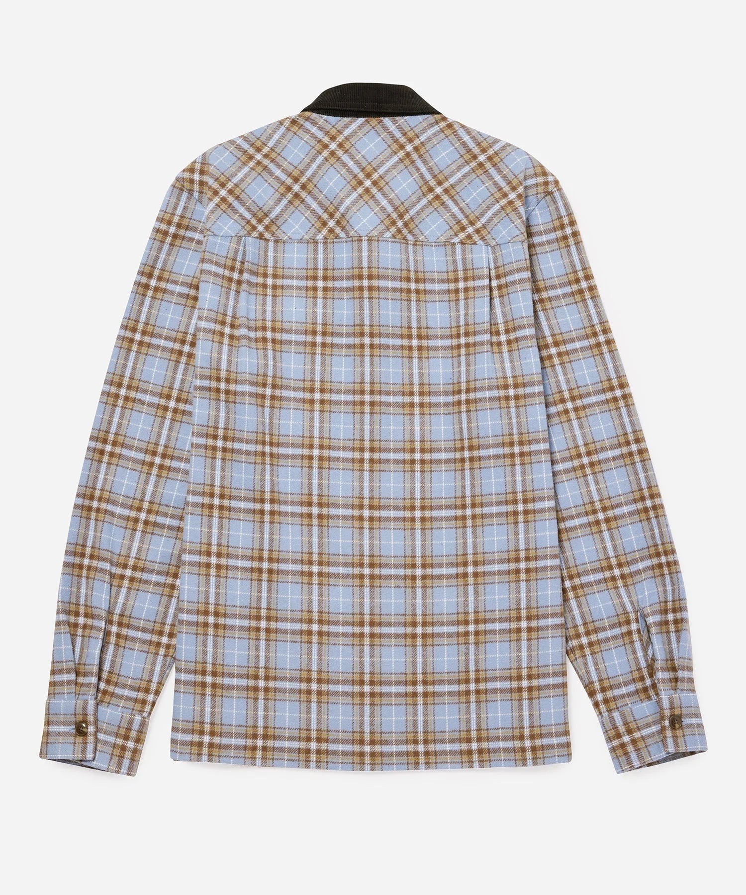 SATURDAYS NYC RYAN ZIP FRONT FLANNEL SHIRT IN FOREVER BLUE in FOREVER BLUE — view 3