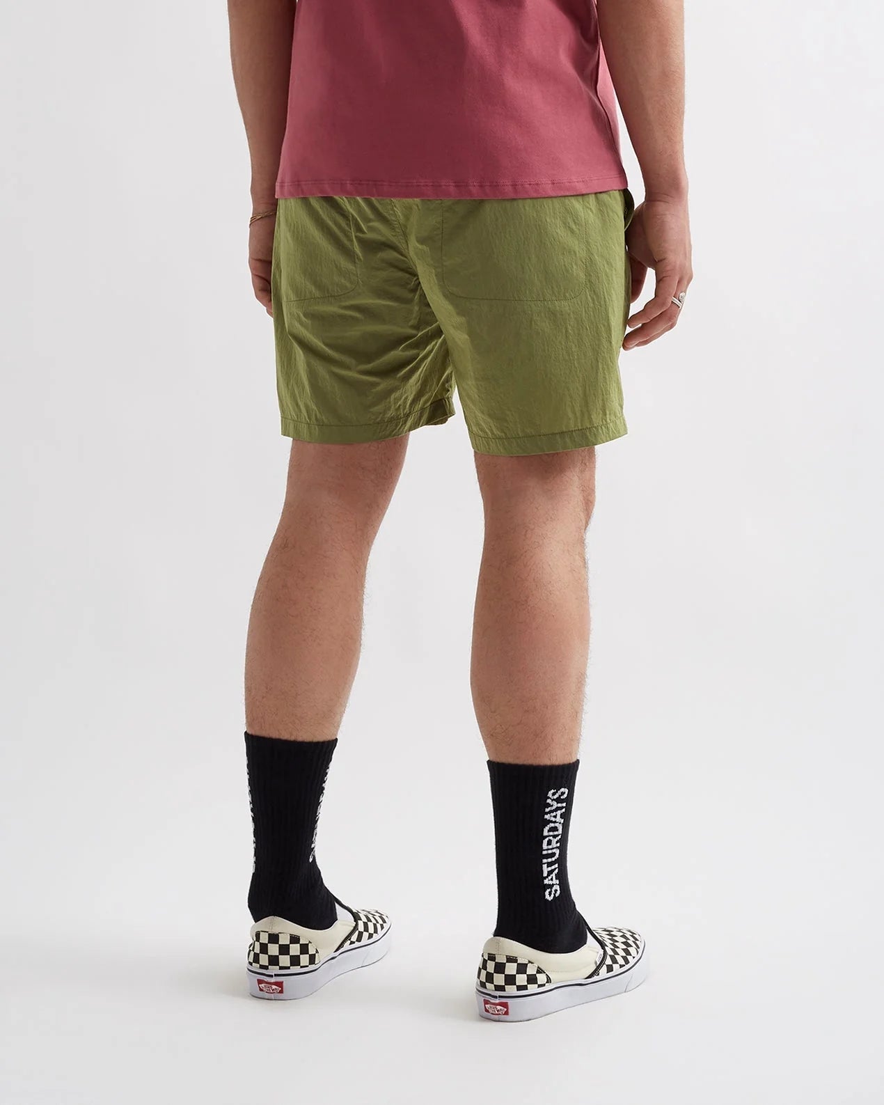 SATURDAYS NYC JOBY MOUNTAIN SHORT IN LINDEN GREEN in LINDEN GREEN — view 4