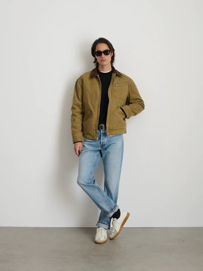 ALEX MILL MILLER ZIP JACKET IN CANVAS in CANVAS — view 2