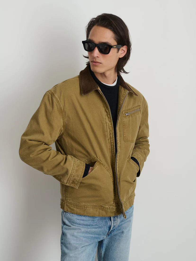 ALEX MILL MILLER ZIP JACKET IN CANVAS in CANVAS — view 4