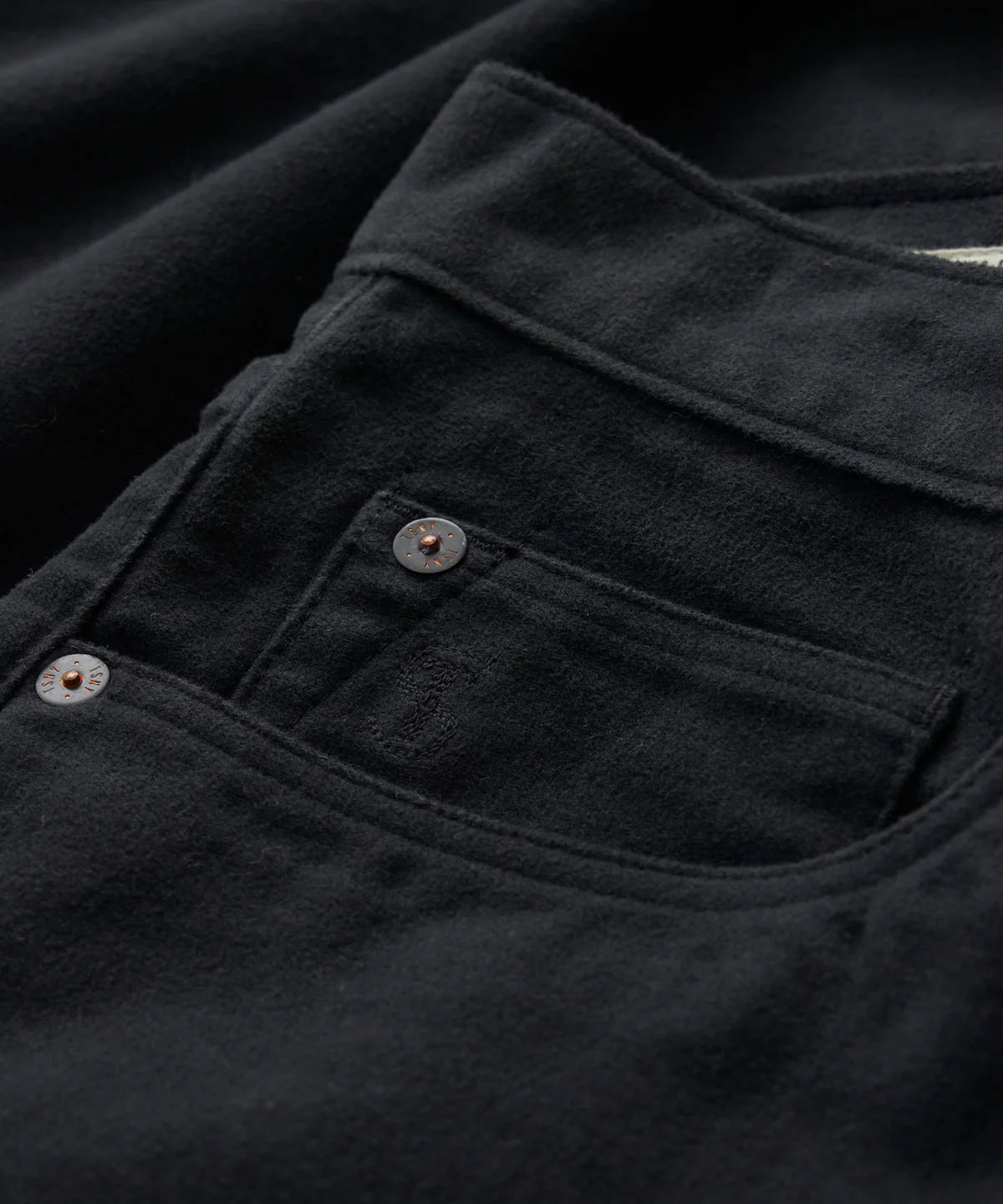 TODD SNYDER SLIM FIT 5-POCKET ITALIAN MOLESKIN PANT IN BLACK in BLACK — view 2