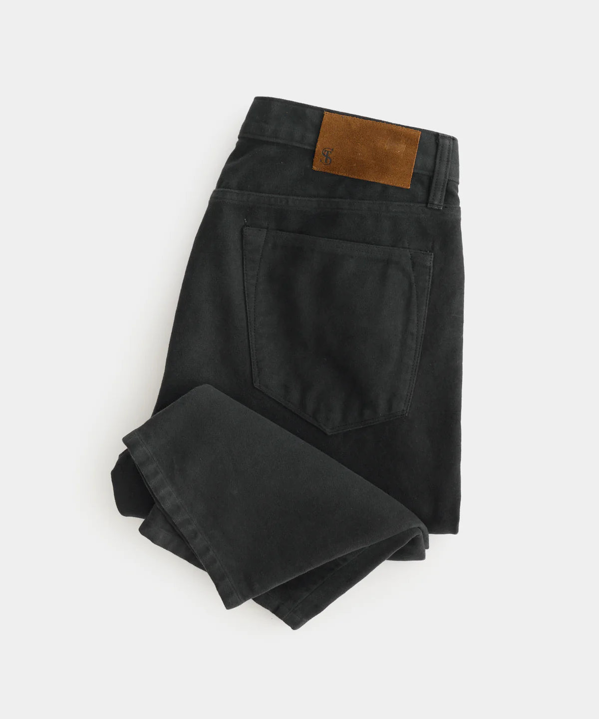 TODD SNYDER SLIM FIT 5-POCKET ITALIAN MOLESKIN PANT IN BLACK in BLACK — view 3