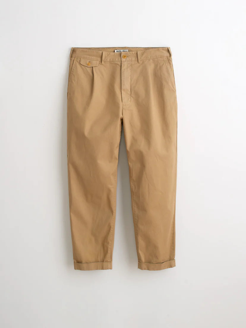 ALEX MILL STANDARD PLEATED PANT IN CHINO in CHINO — main product view