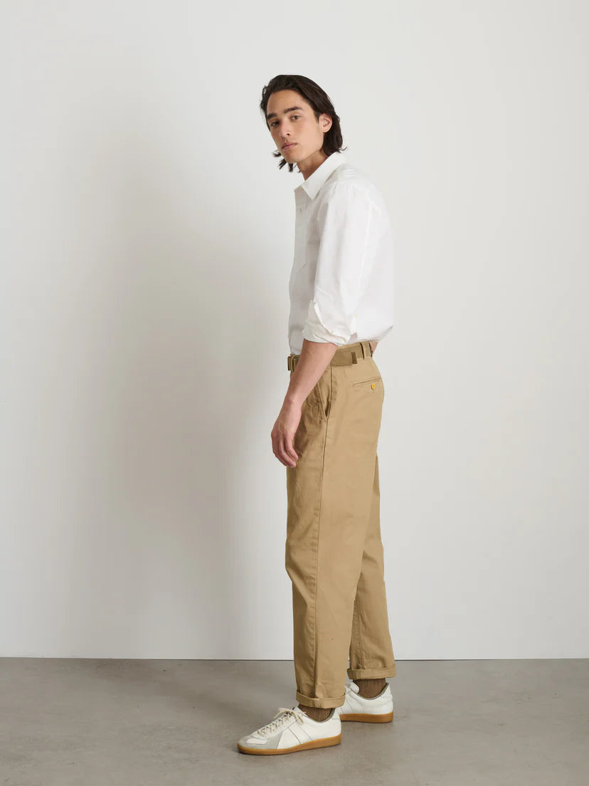 ALEX MILL STANDARD PLEATED PANT IN CHINO in CHINO — view 3