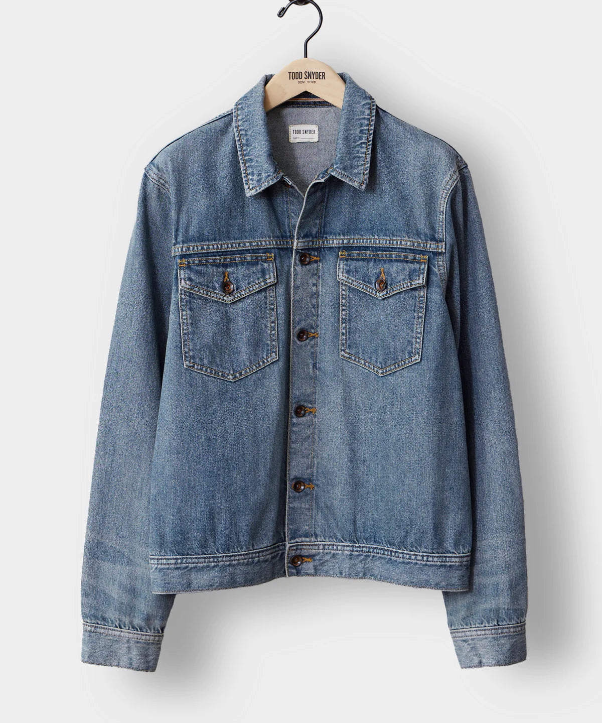 TODD SNYDER SELVEDGE DENIM JACKET IN WORN WASH in WORN WASH — main product view