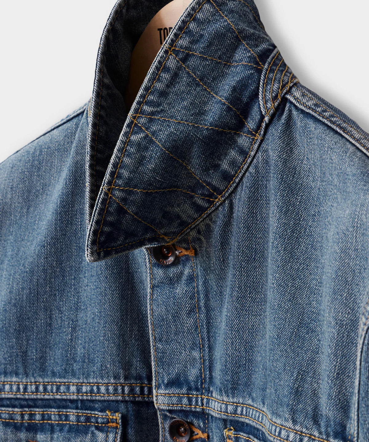 TODD SNYDER SELVEDGE DENIM JACKET IN WORN WASH in WORN WASH — view 5