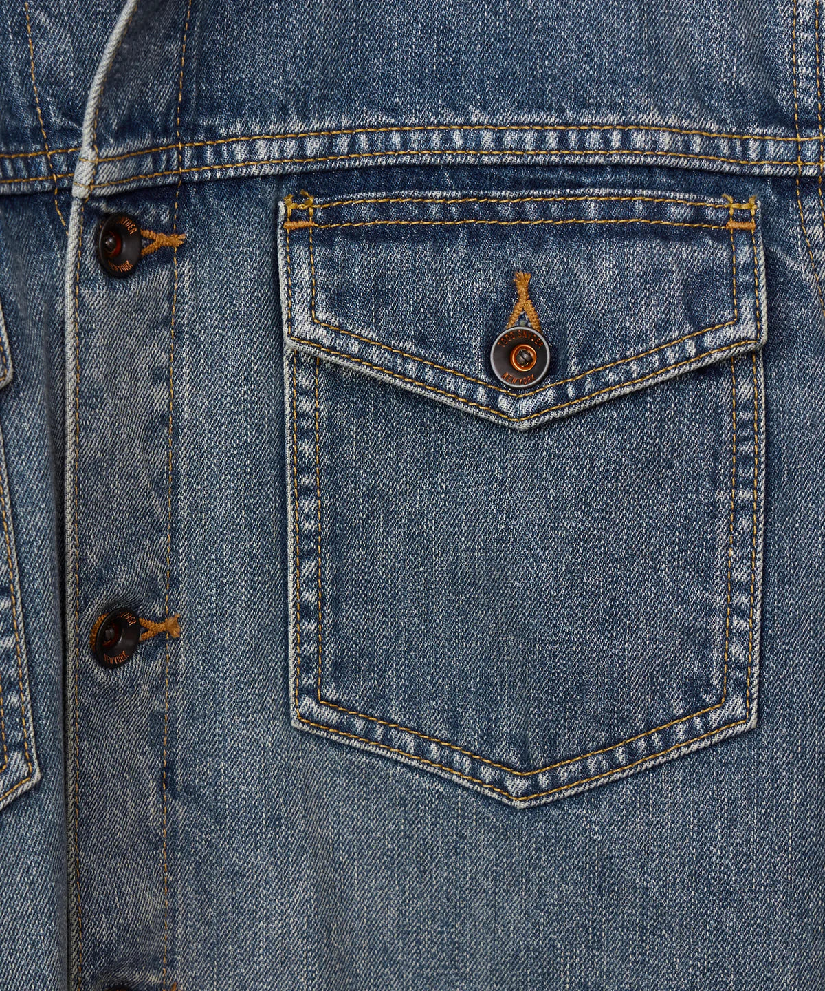TODD SNYDER SELVEDGE DENIM JACKET IN WORN WASH in WORN WASH — view 6
