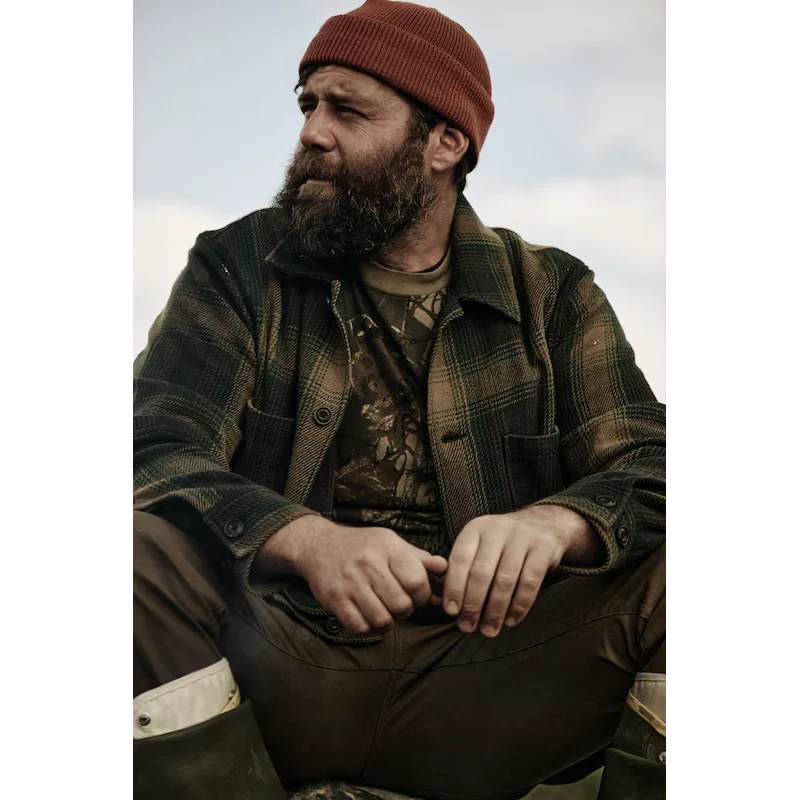 FILSON DEER ISLAND RANCH COAT IN DARK TAN SYCAMORE in DARK TAN SYCAMORE — view 5