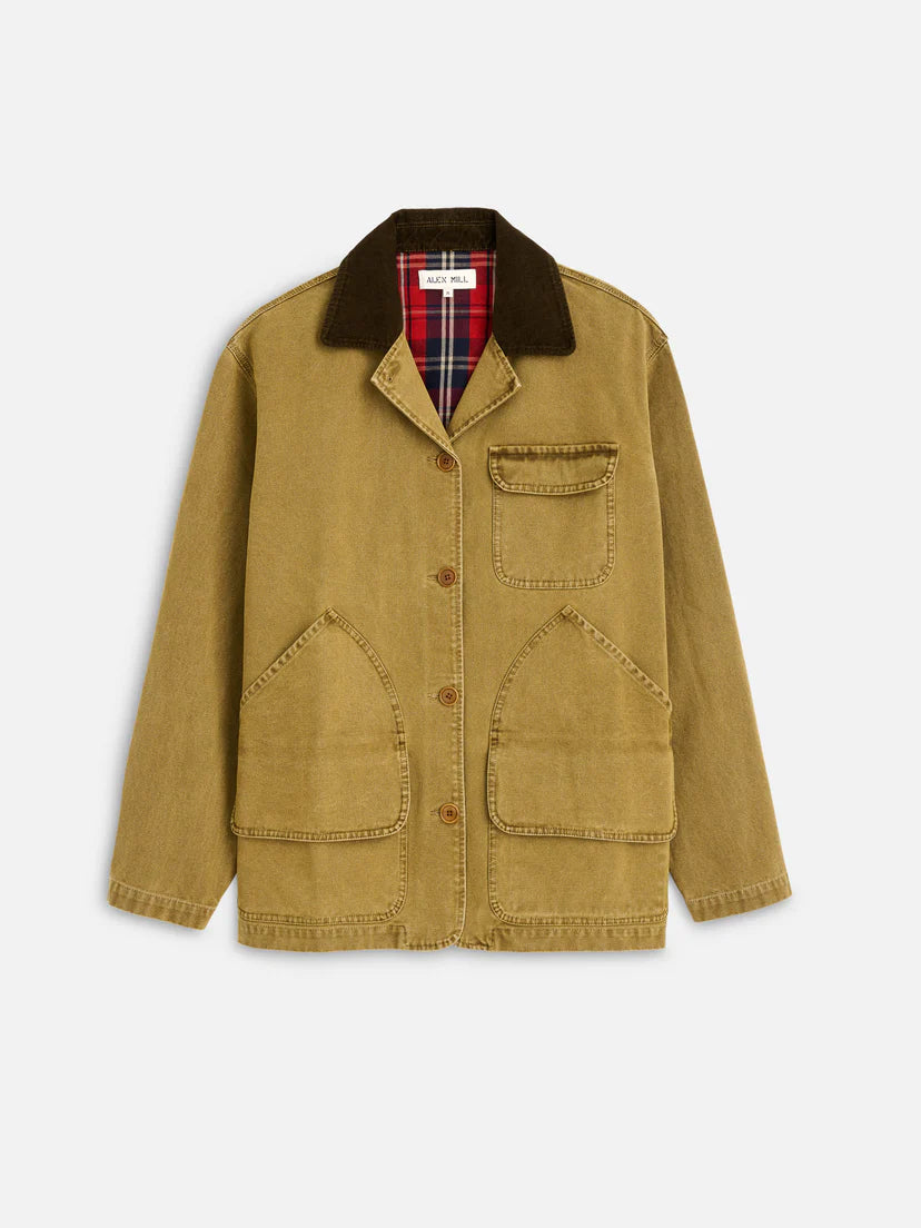 ALEX MILL FRONTIER JACKET IN CANVAS KHAKI