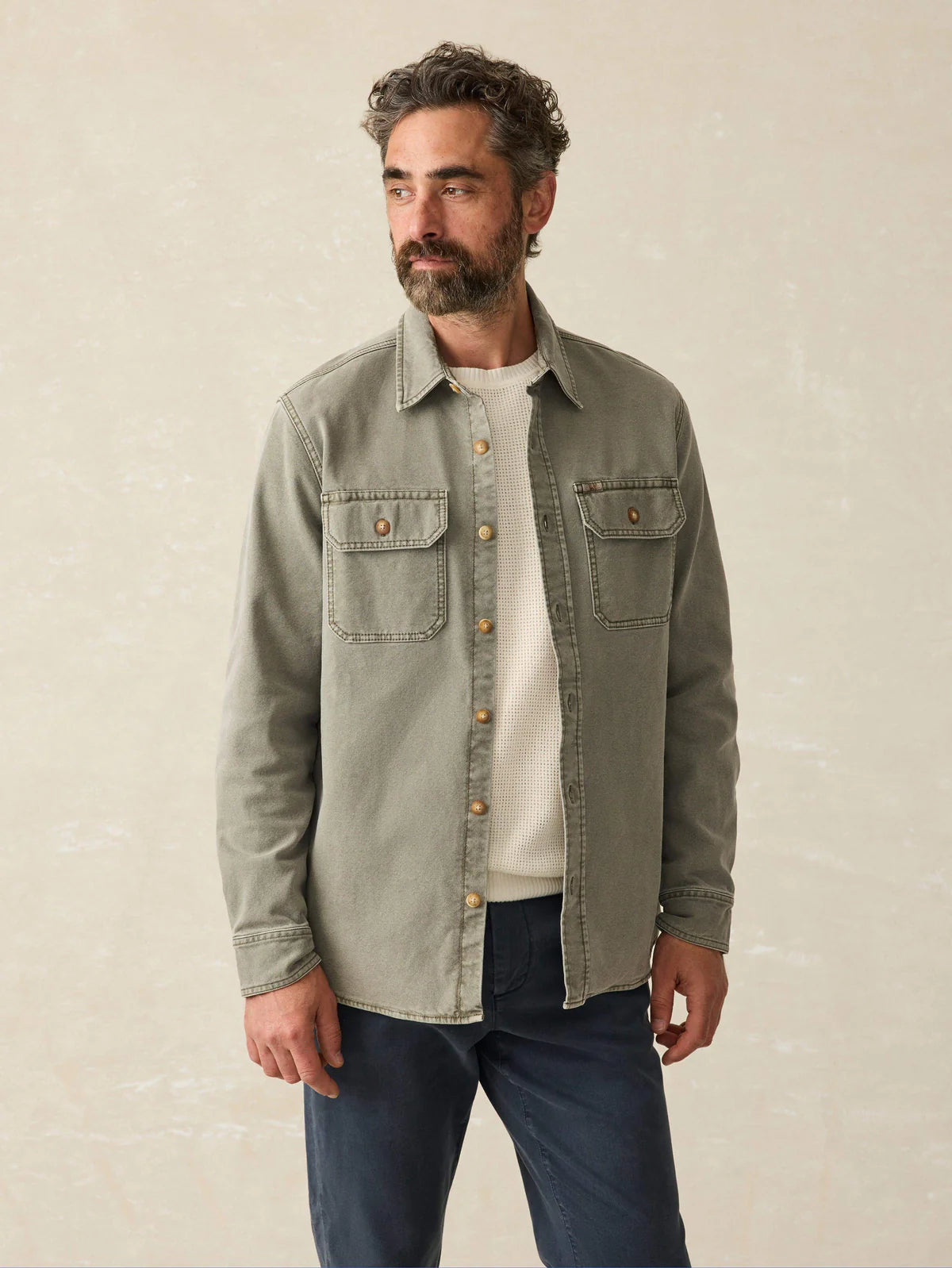 FAHERTY SUNWASHED CANVAS CPO IN ASPEN OLIVE