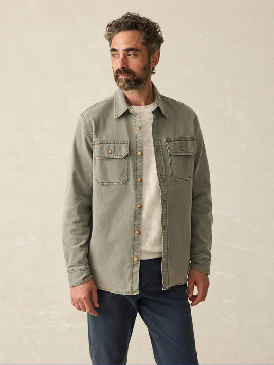 FAHERTY SUNWASHED CANVAS CPO IN ASPEN OLIVE