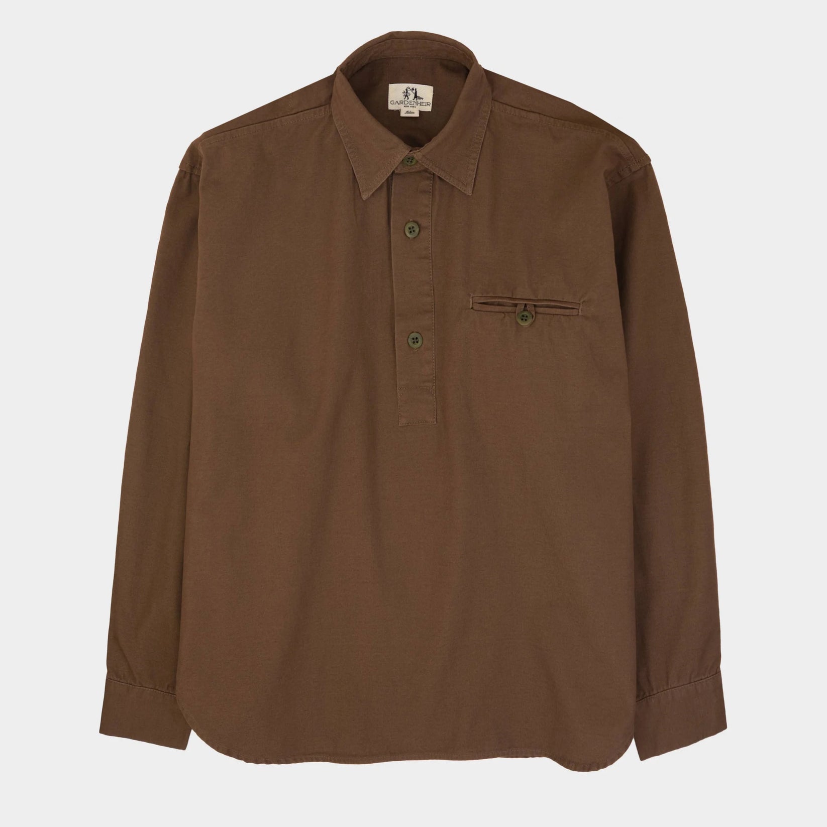 GARDENHEIR WASHED COTTON GARDENING SMOCK NO. 2 IN BARK in BARK — main product view