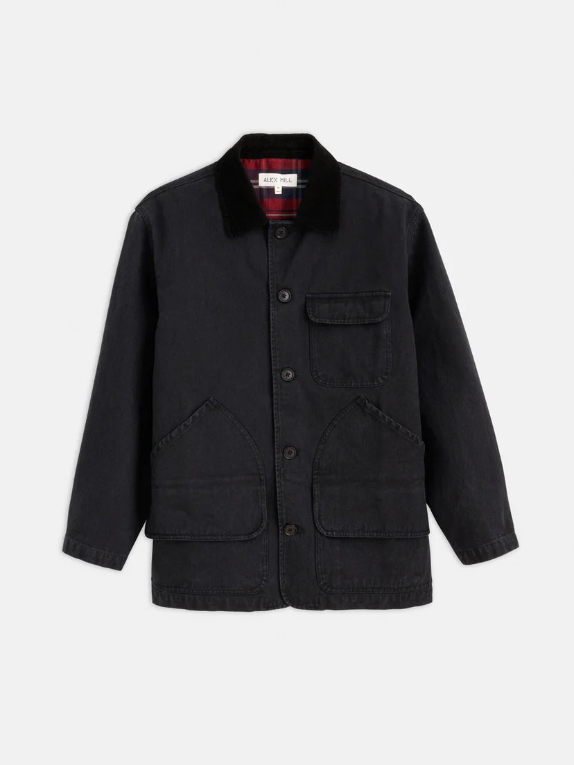 ALEX MILL FRONTIER JACKET IN WASHED BLACK