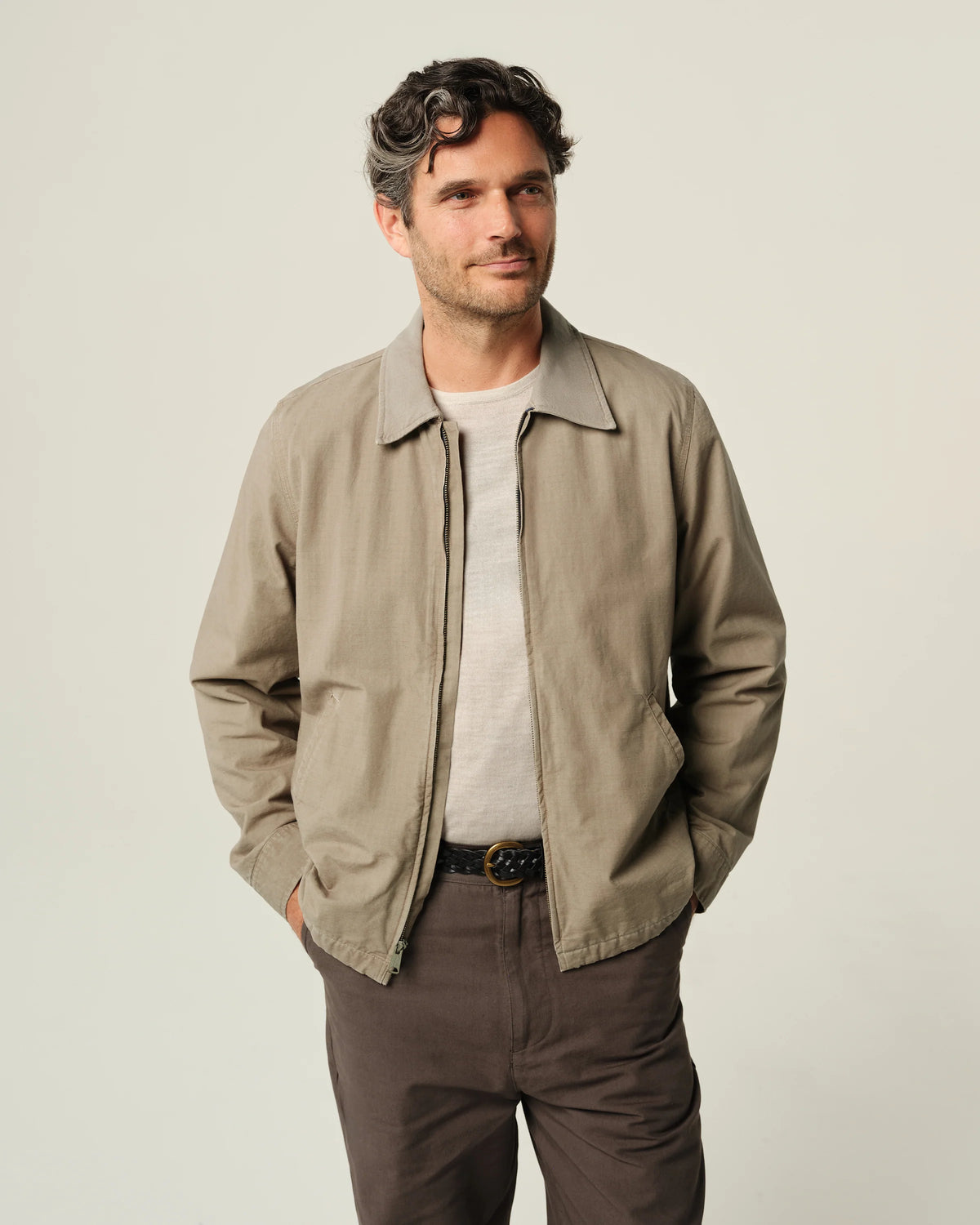 ALEX CRANE PAC FLANNEL ZIP JACKET IN BRONZE