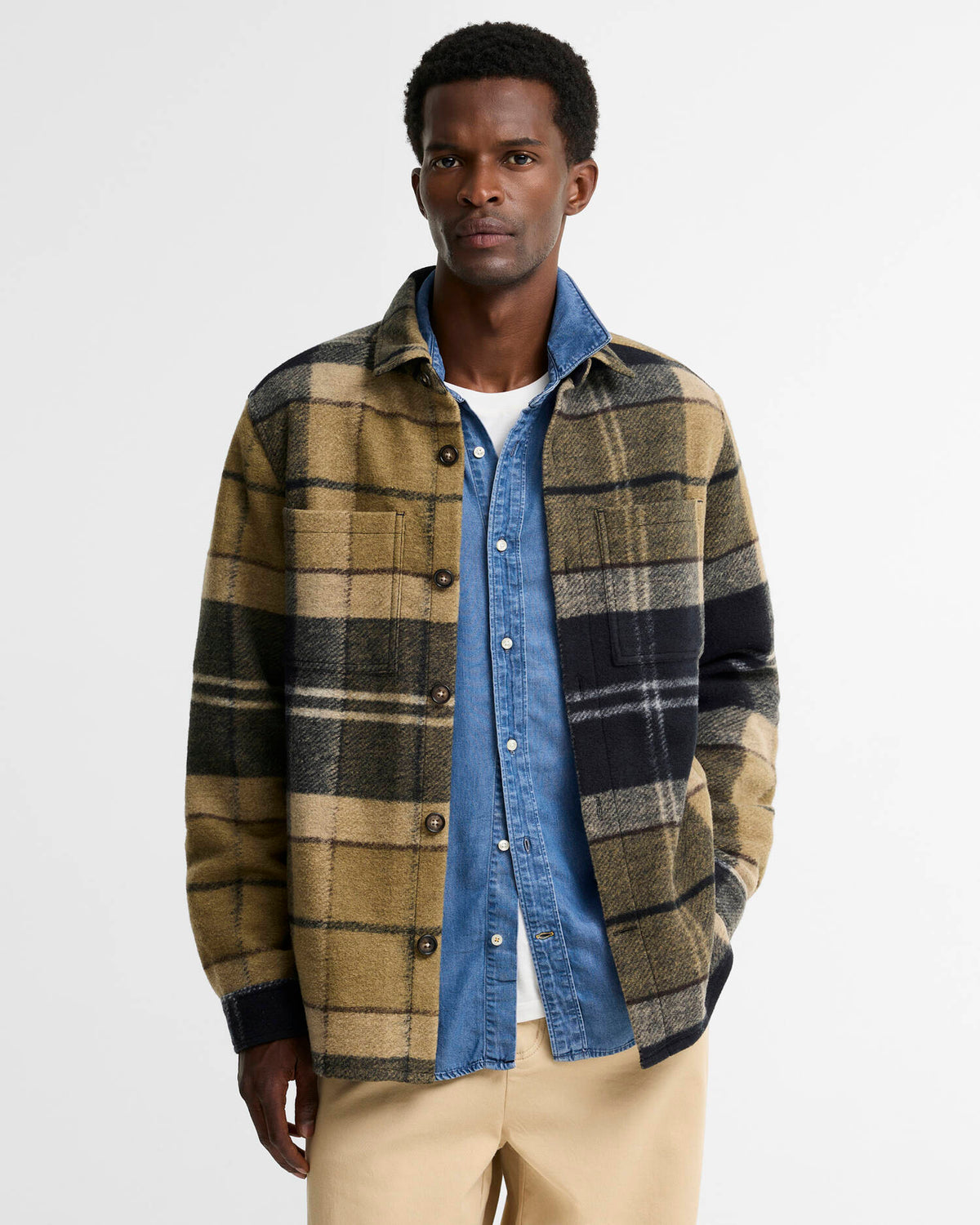BARBOUR WOODLANE BRUSHED CHECK OVERSHIRT - BIRCHWOOD DRESS TARTAN
