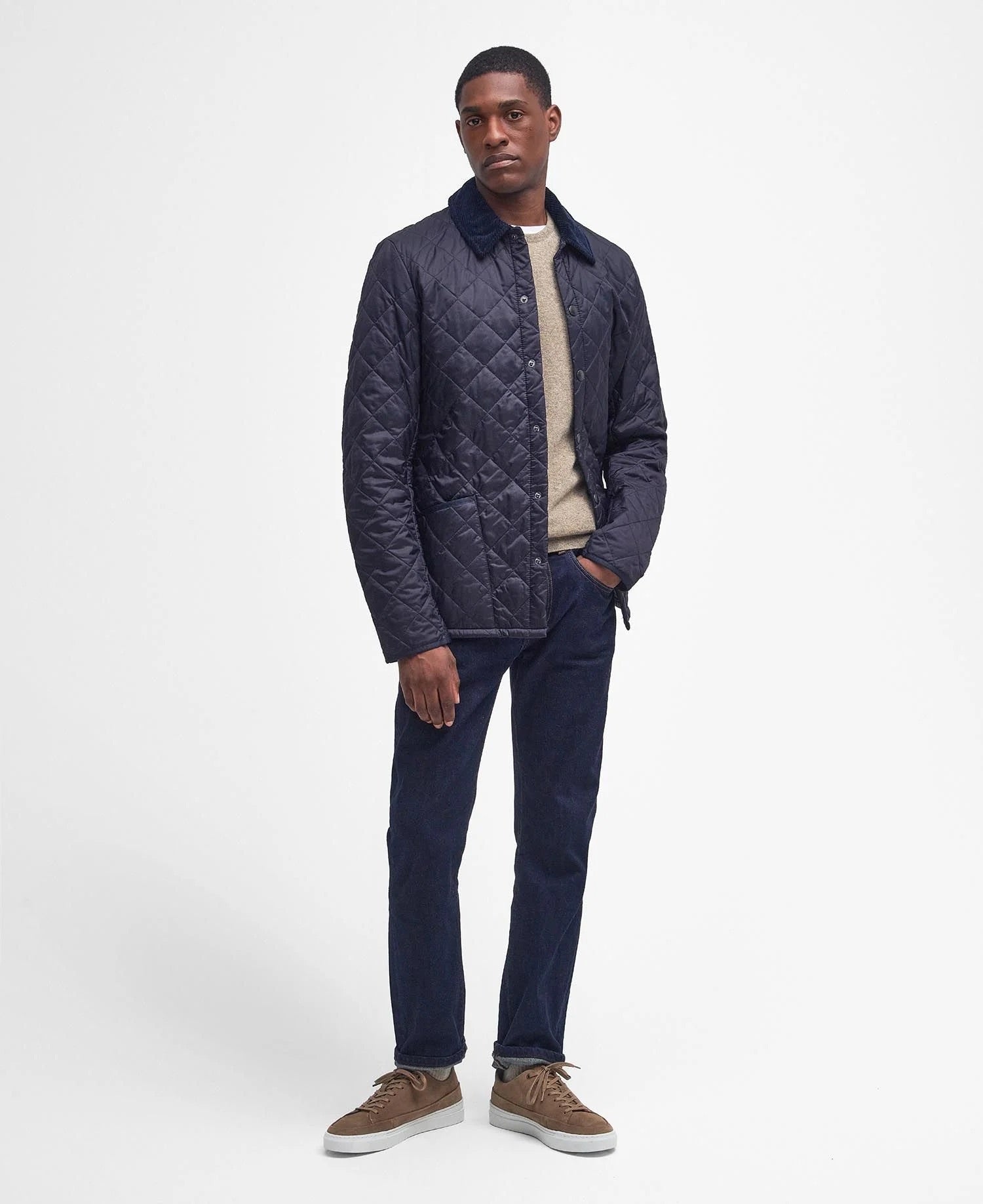 BARBOUR HERITAGE LIDDESDALE QUILT JACKET IN NAVY in NAVY — view 2