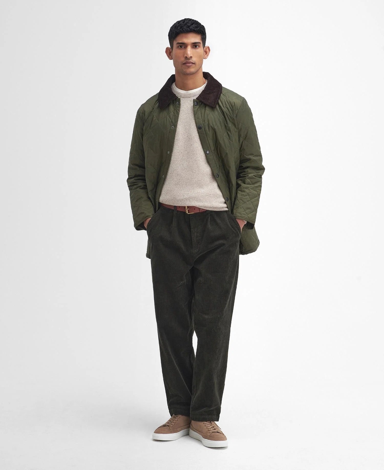 BARBOUR HERITAGE LIDDESDALE QUILT JACKET IN OLIVE in OLIVE — view 2