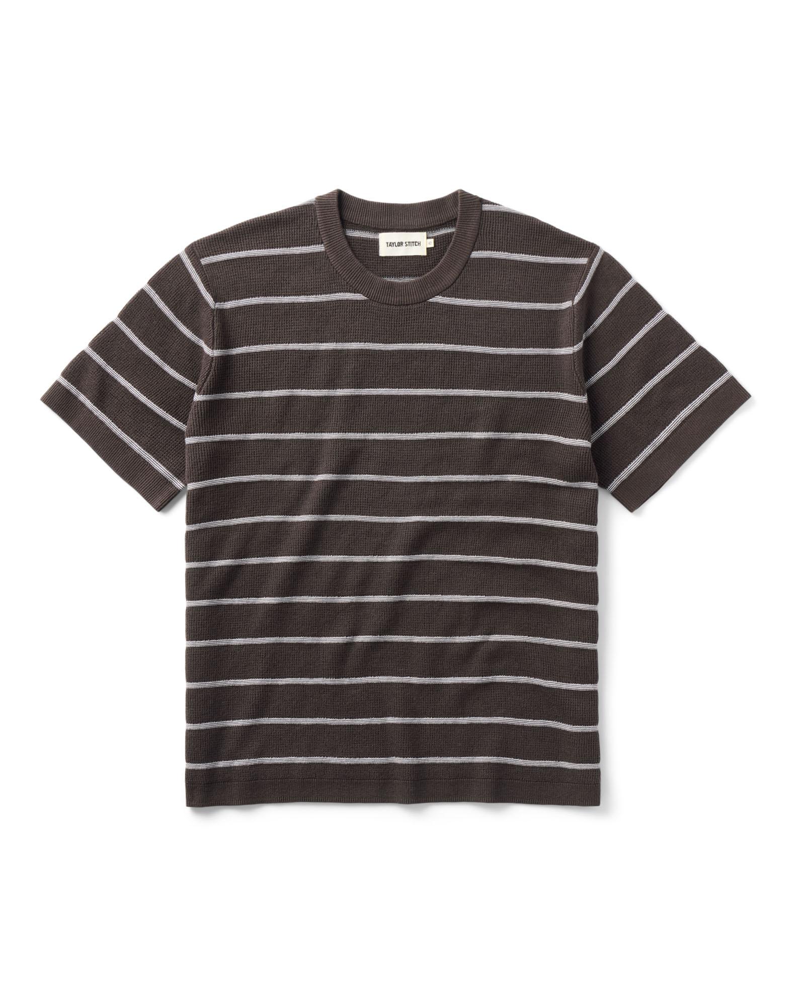 Taylor Stitch Brody Sweater Tee In Espresso Stripe