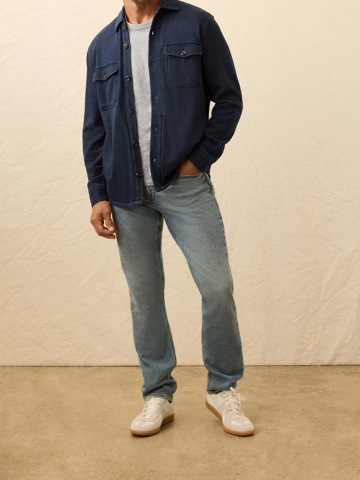 Faherty Inlet Knit Cpo in Hendricks Indigo Wash - Rent with Thred