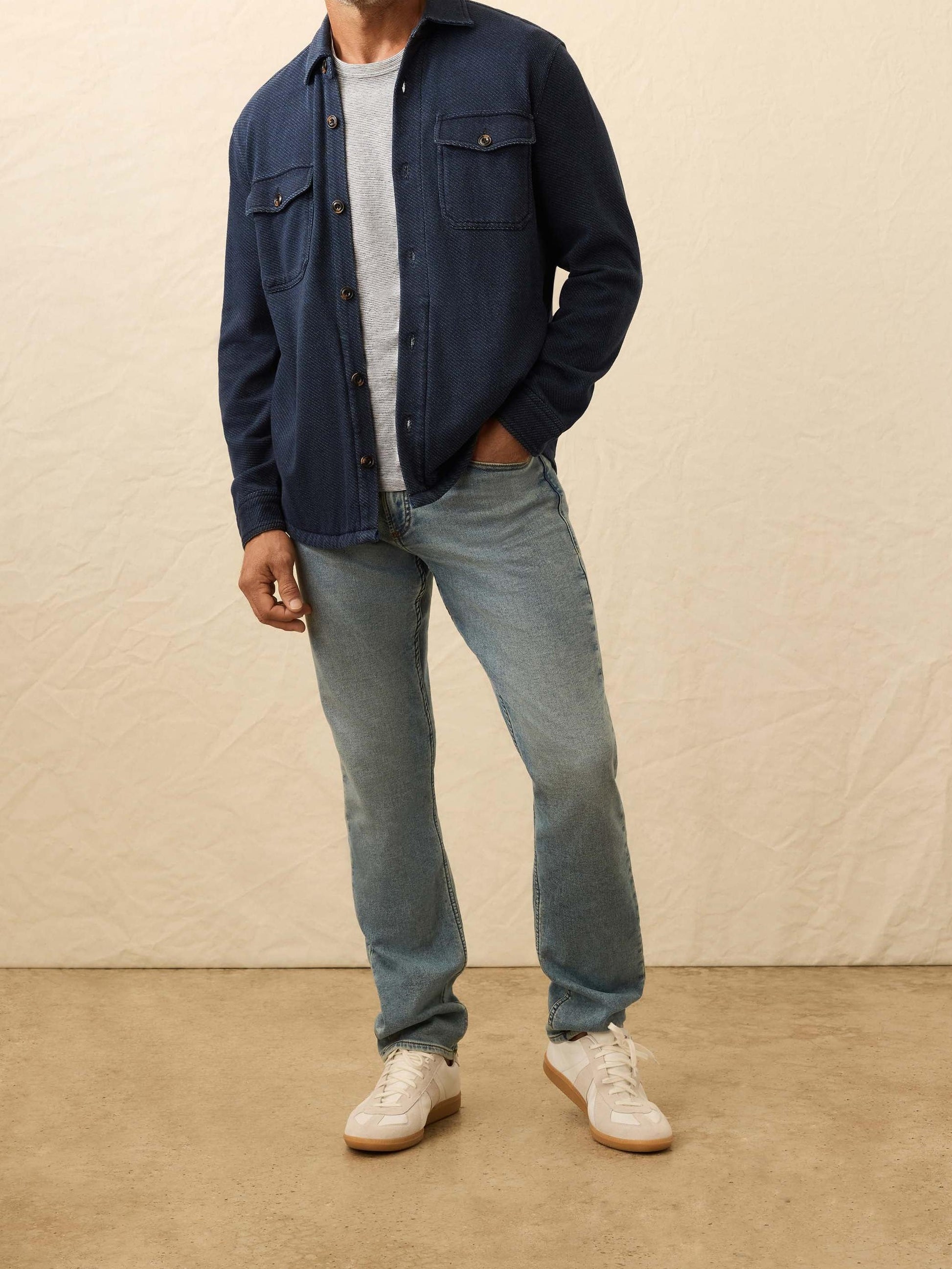 Faherty Inlet Knit Cpo in Hendricks Indigo Wash - Rent with Thred