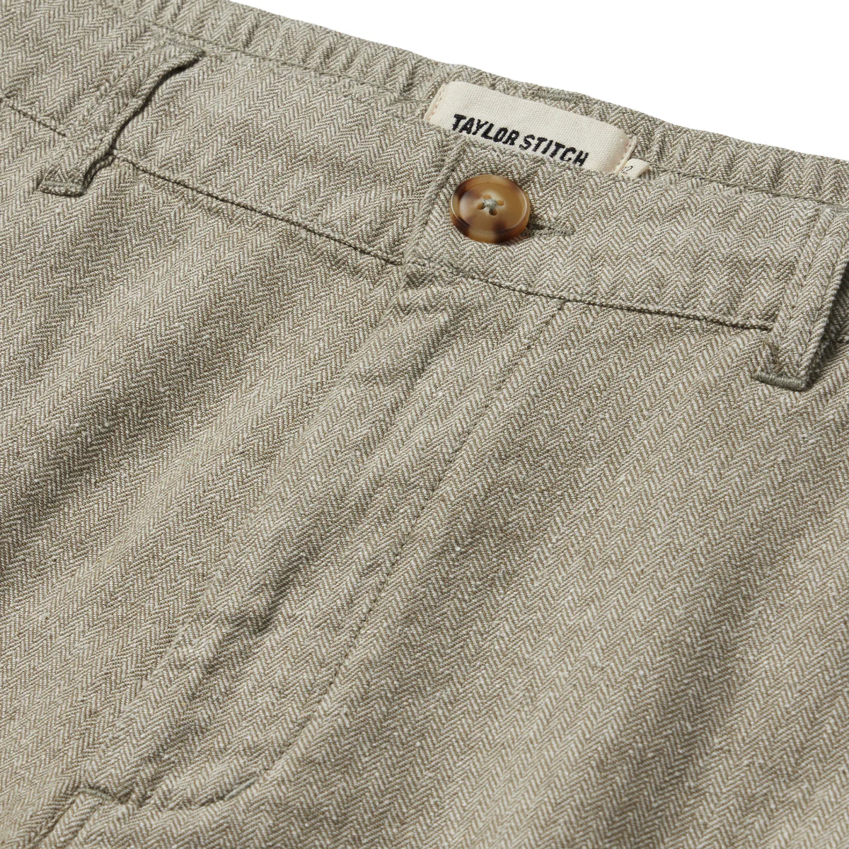 TAYLOR STITCH EASY SHORT IN OLIVE HERRINGBONE in OLIVE HERRINGBONE — view 3