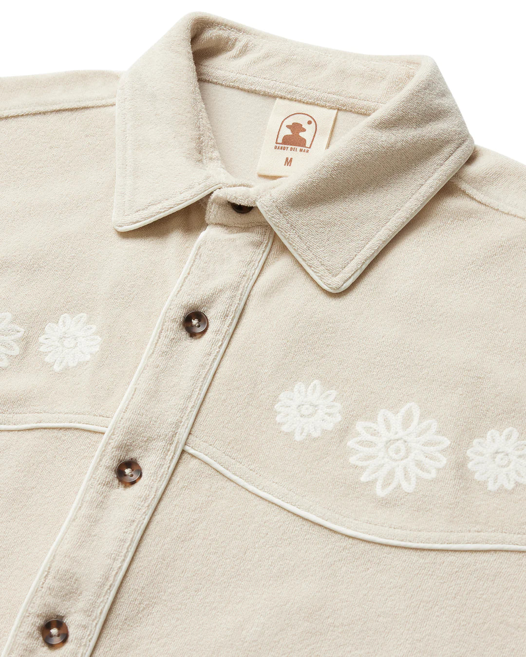DANDY DEL MAR THE GAUCHO TERRY CLOTH SHIRT IN ALABASTER in ALABASTER — view 3