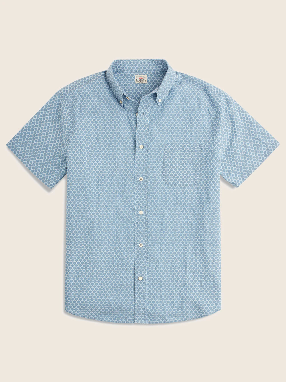 FAHERTY SHORT-SLEEVE PLAYA SHIRT IN FISHSCALE REDUX in FISHSCALE REDUX — main product view