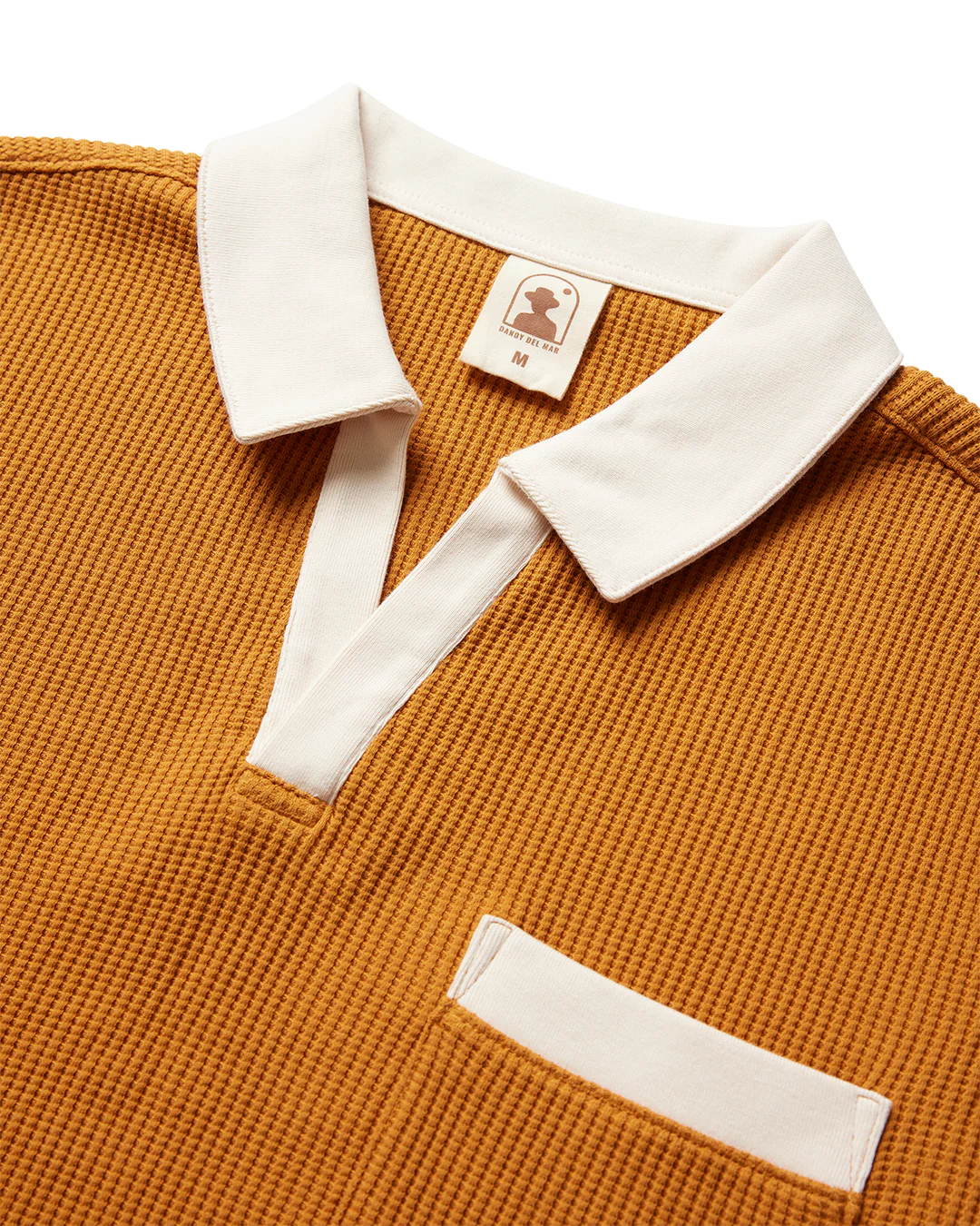 DANDY DEL MAR THE CANNES WAFFLE KNIT SHIRT IN BURNT SIENNA in BURNT SIENNA — view 2