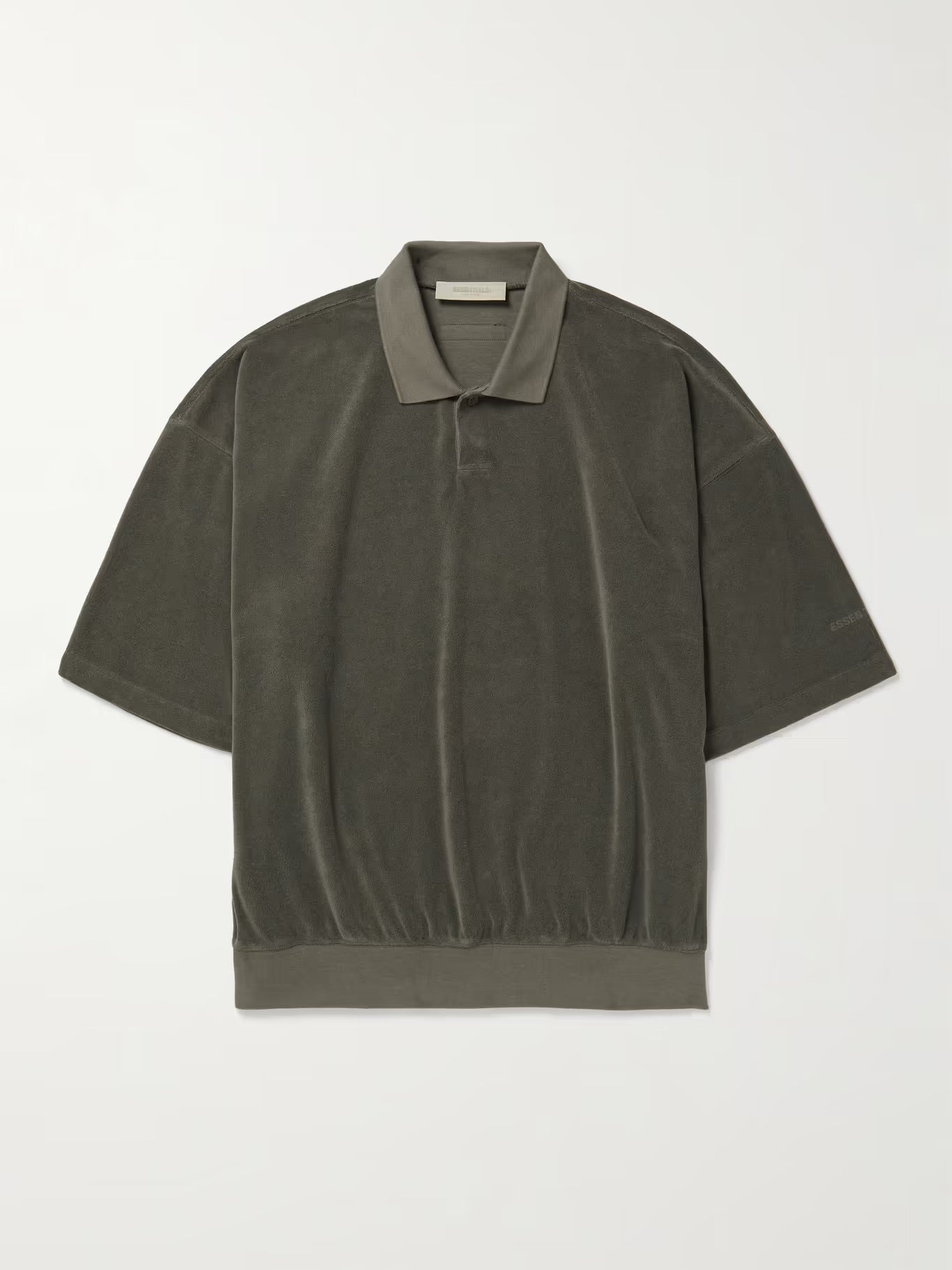 FEAR OF GOD - FEAR OF GOD SHORT SLEEVE TERRY POLO IN OFF BLACK - Rent With Thred
