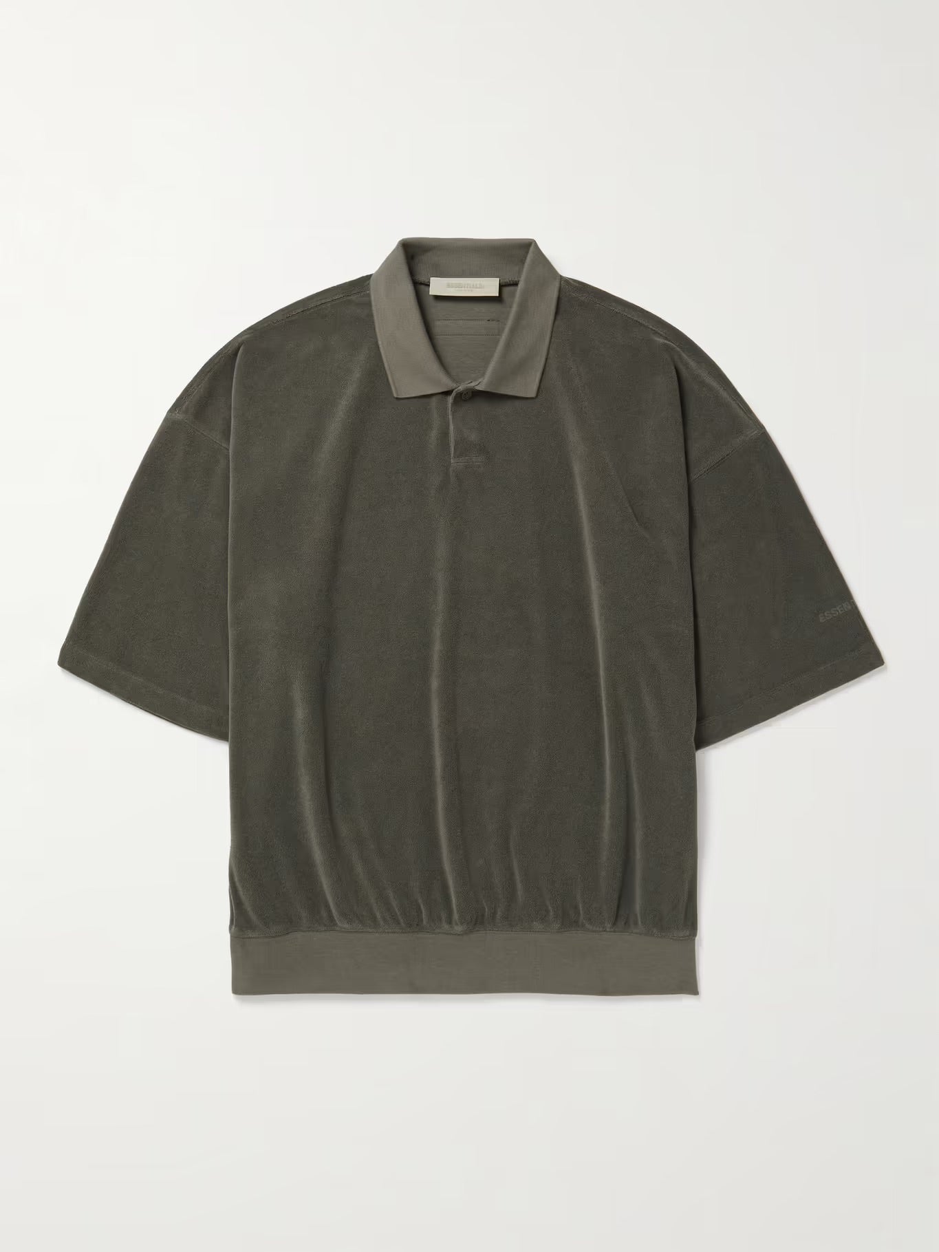 FEAR OF GOD SHORT SLEEVE TERRY POLO IN OFF BLACK in OFF BLACK — main product view