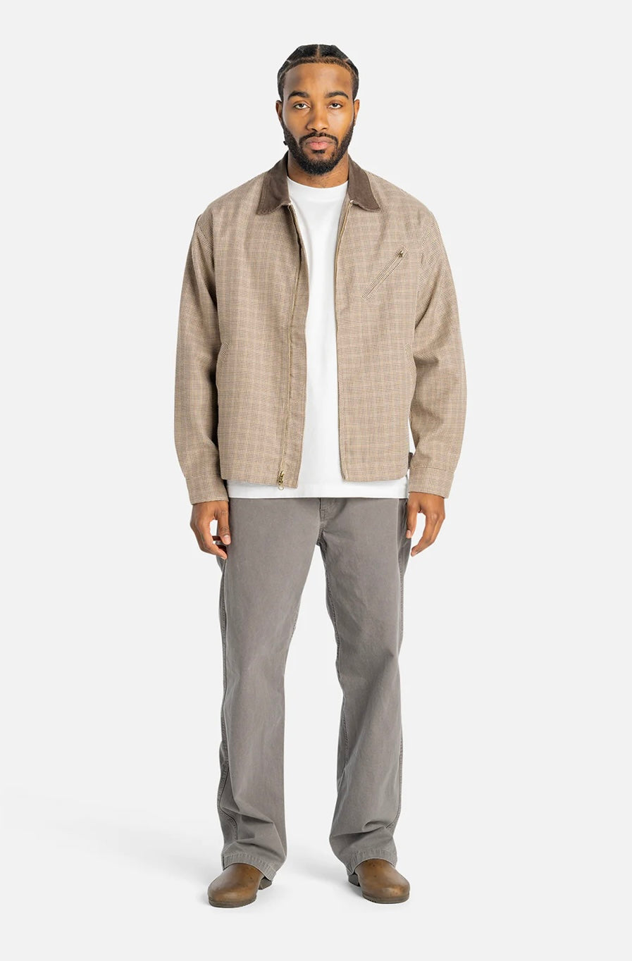 Beige check jacket best sale