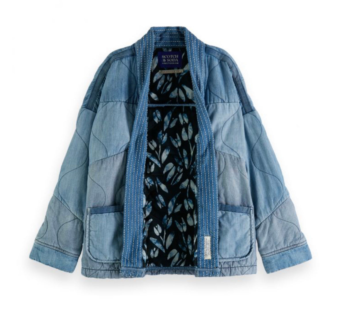 SCOTCH & SODA QUILTED DENIM KIMONO JACKET in See product description — view 2