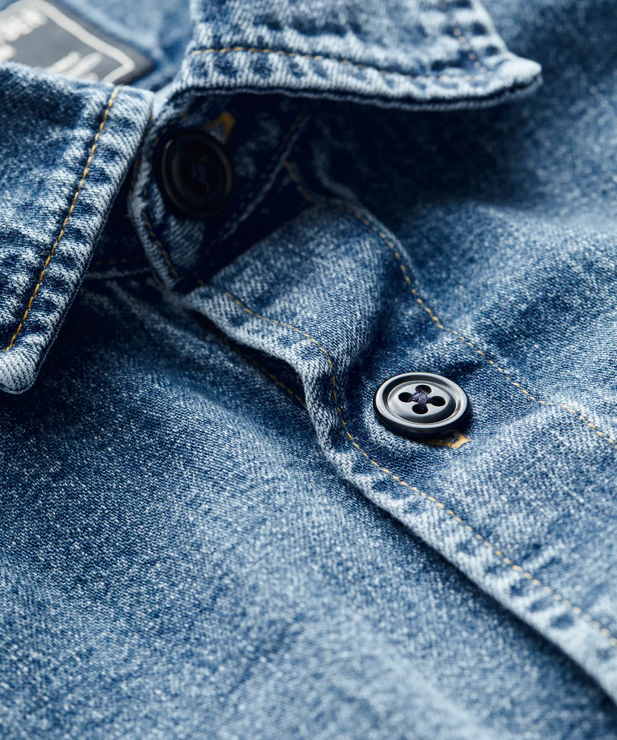 TODD SNYDER JAPANESE DENIM OVERSHIRT IN STONE WASH in STONE WASH — view 2