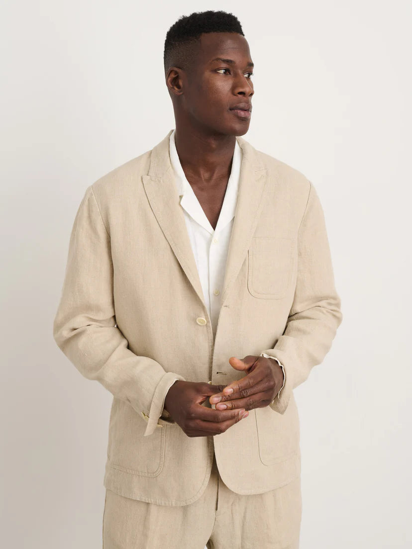 ALEX MILL MERCER BLAZER IN FLAX LINEN in FLAX LINEN — view 4