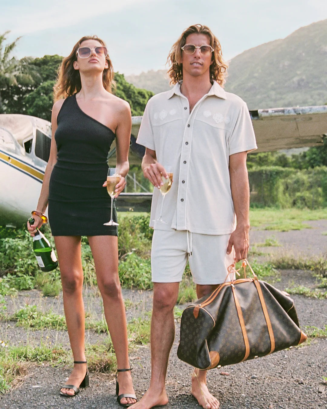 DANDY DEL MAR THE GAUCHO TERRY CLOTH SHIRT IN ALABASTER in ALABASTER — view 5
