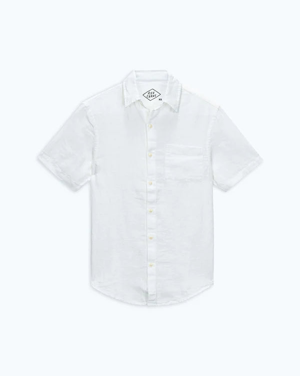 ALEX CRANE LINEN SS SHIRT IN WHITE in WHITE — main product view