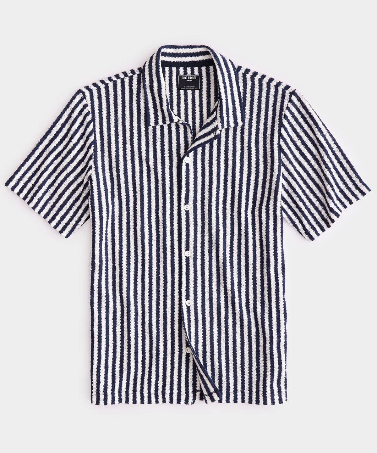 TODD SNYDER BOUCLE STRIPE CABANA POLO IN CLASSIC NAVY in CLASSIC NAVY — main product view