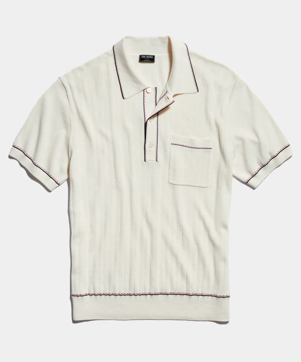 Todd Snyder - TODD SNYDER ITALIAN COTTON SILK TIPPED RIVIERA SWEATER POLO IN IVORY - Rent With Thred