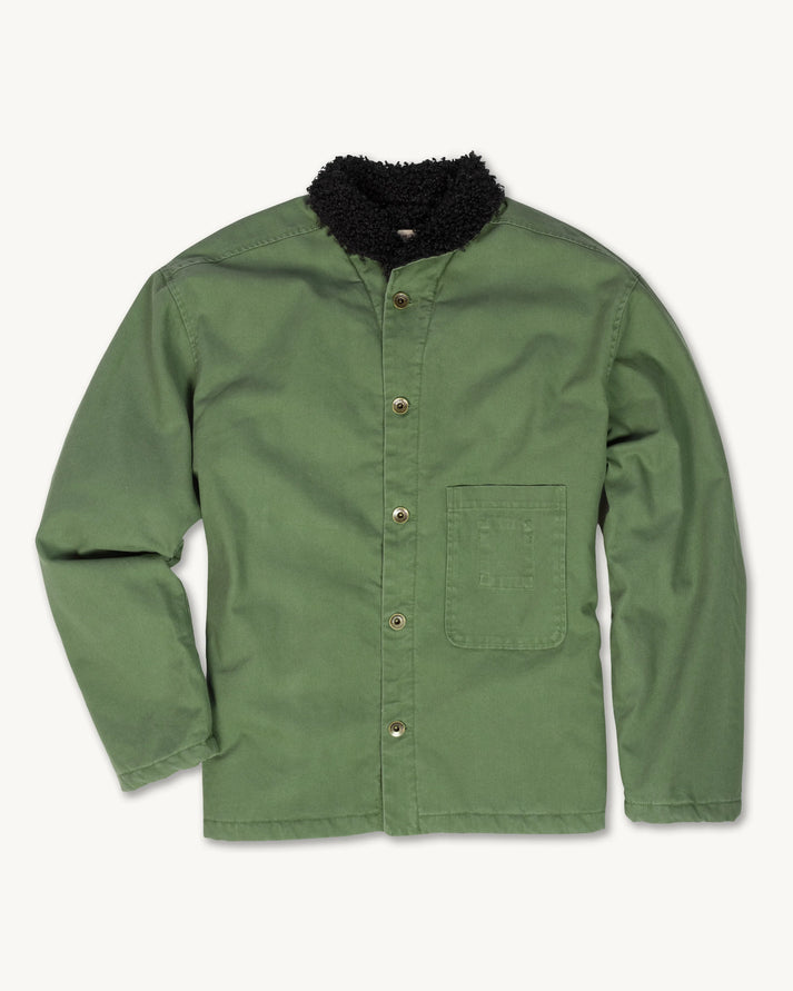 IMPERFECTS SHERPA SHEPHERDS JACKET IN FATIGUE CANVAS