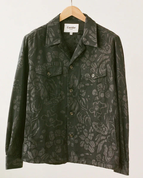 Corridor - CORRIDOR MILITARY JACKET IN BLACK FLORAL - Rent With Thred