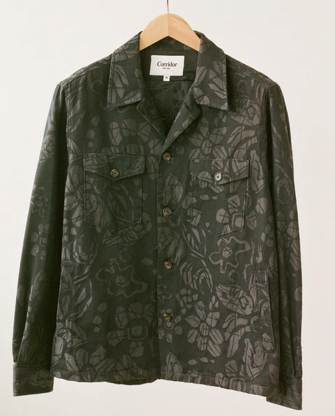 CORRIDOR MILITARY JACKET IN BLACK FLORAL in BLACK FLORAL — main product view