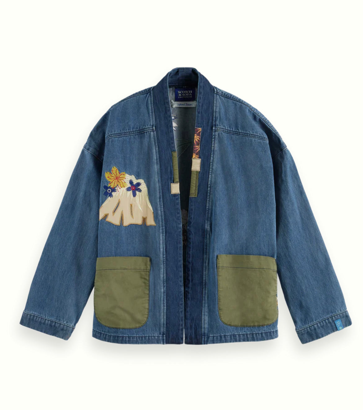 SCOTCH & SODA EMBROIDERED DENIM KIMONO JACKET in See product description — view 2